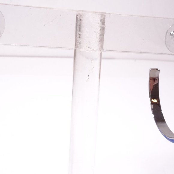 Banana republic  NAVY BLUE Enamel SILVER Hoop Earrings NWT 38 - Picture 6 of 9